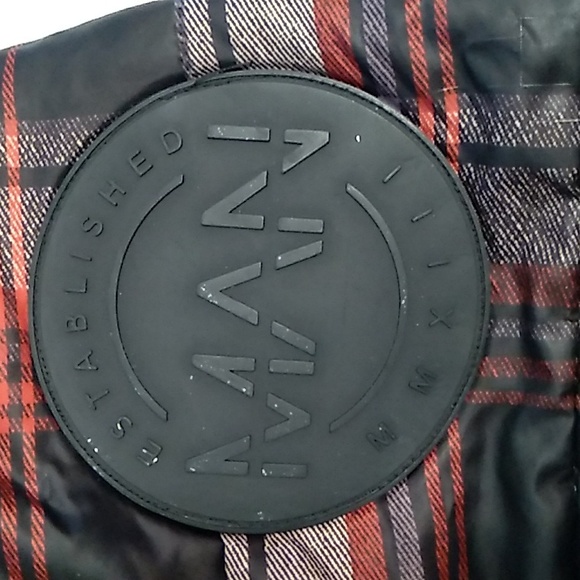 Boohoo Man Lightweight Plaid Multicolor Puffer Parka Jacket Sz Large - Picture 7 of 9